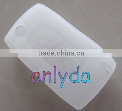 Peugeot 2 button remote key silicon cover / silicone car key cover case with yellow