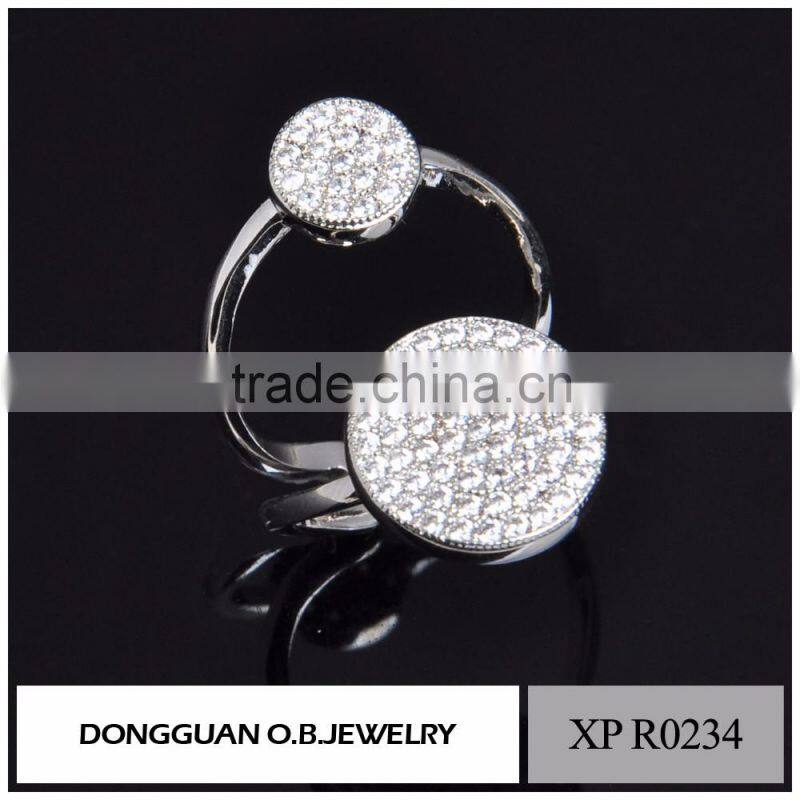 Popular 925 Sterling Silver ring Wedding adjustable Ring plated white gold