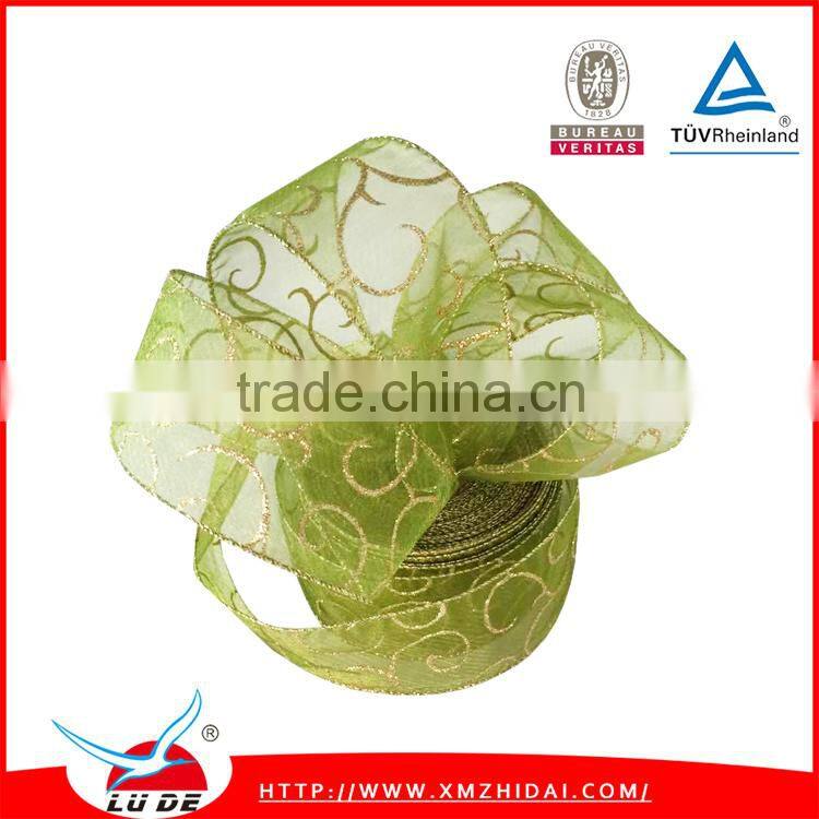 Wholesale Christmas decoration ribbon with wire