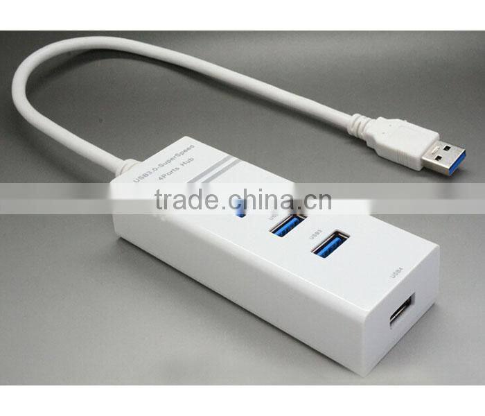 Portable High Speed 5Gbps Bulit-in 35cm USB Cable 4ports USB3.0 Hub for USB Device