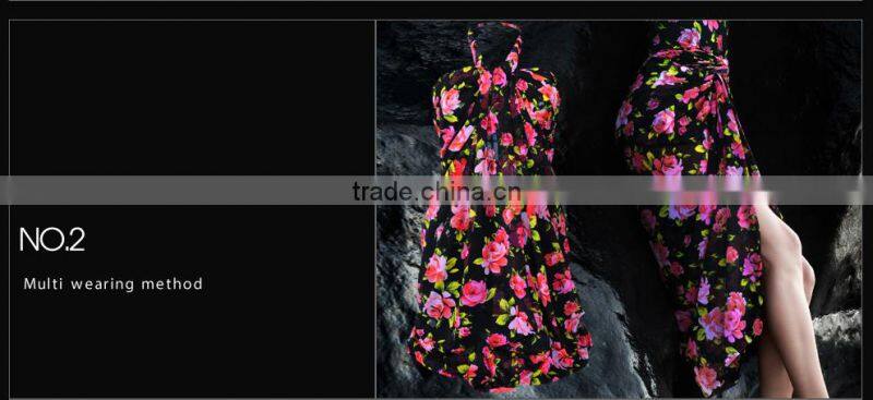 Balneaire Queen 2016 new arrival women floral print beach cover ups
