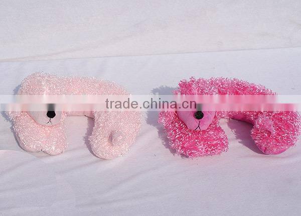 Very cute embroidered plush animal pillow