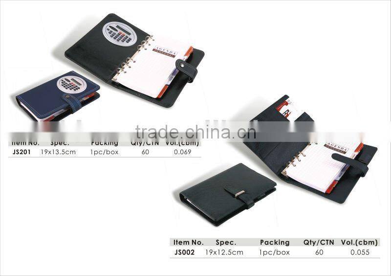 Good Quality 34*16cm With Pocket & Calculator Leather Agenda /Note Book.