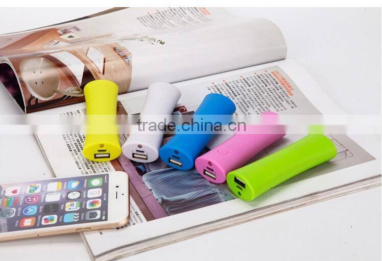 Multi color 2600mah mobile power bank flash light ,led torch light portable power bank