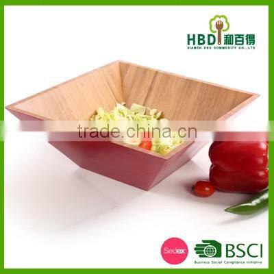 Red bamboo salad bowl