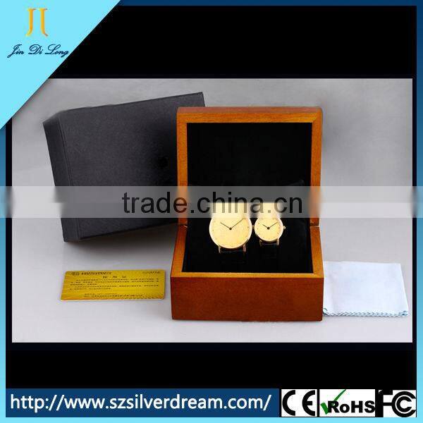 2015 New trend gold quartz couples simple design watch