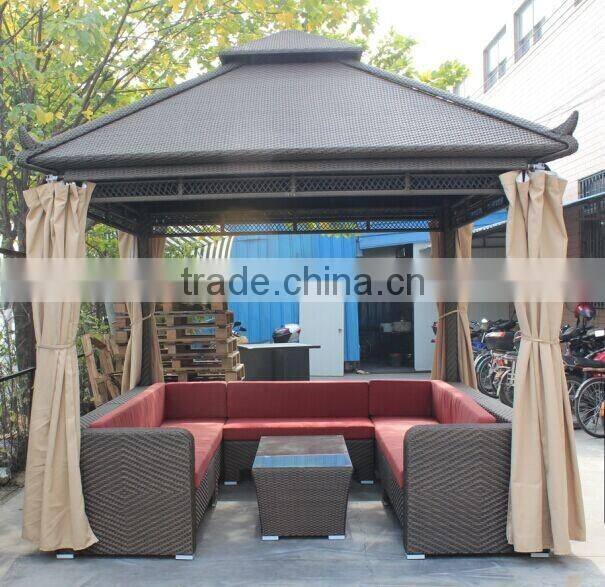 Outdoor building material rattan/wicker sun room green house winter garden house