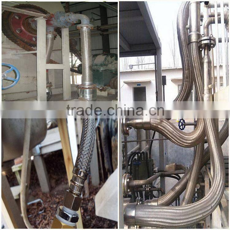 Flexible metal corrugated pipe with flange or nut ends