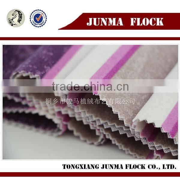 Fashion Textile design manufacturer China Junma Flock Grid Print Fabric