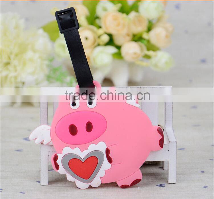 3d lovely design 3D soft pvc luggage tags