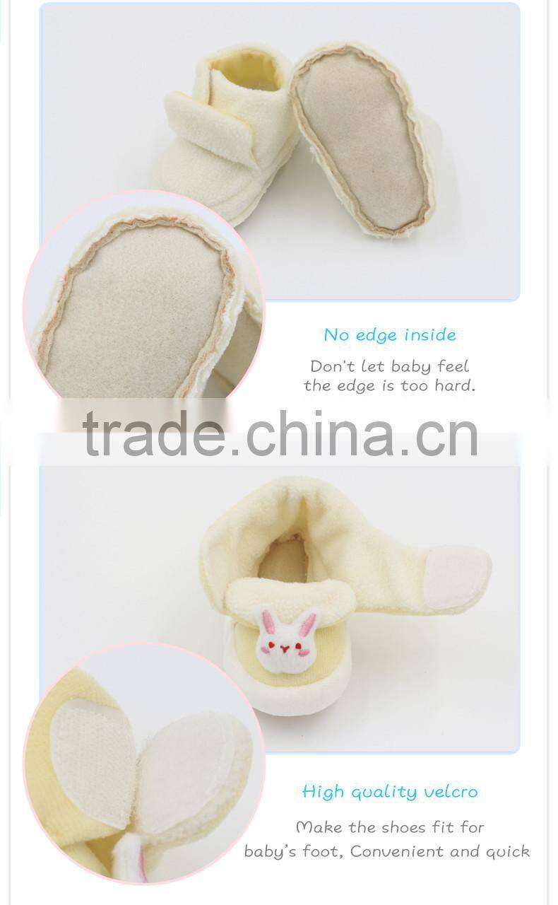 Newborn baby toddler shoes with soft sole yellow rabbit