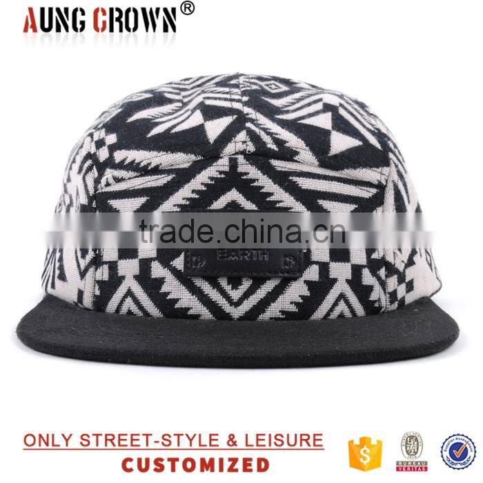 fashion design custom 5 panel camp hat