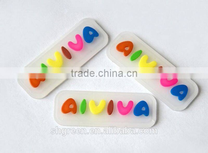 2D or 3D transparent PVC rubber patch for sportwear