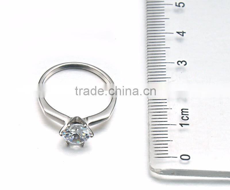 Classic Women Jewelry Silver Never Fade Diamond Stainless Steel Finger Ring