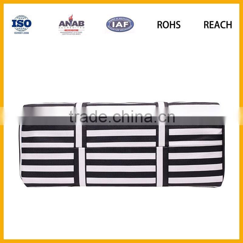 Latest Model travel bags Stripe Luggage Bags Leather Duffle Bags