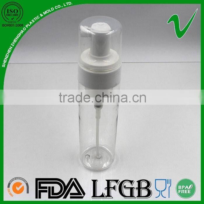 180ml PET cylinder clear plastic bottles for facewash
