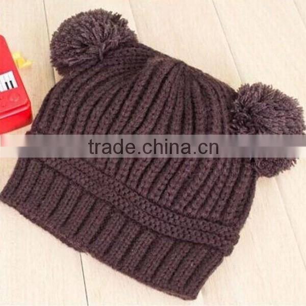 Lovely Toddler Kids Baby Boys Girls Pom Pom Knit Crochet Casual Beanie Hats Cap