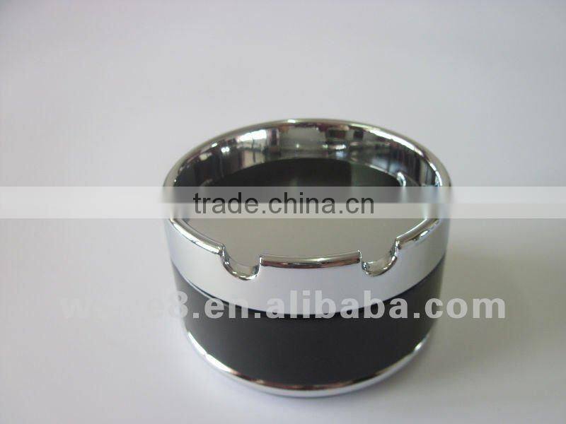 round portable metal ashtray