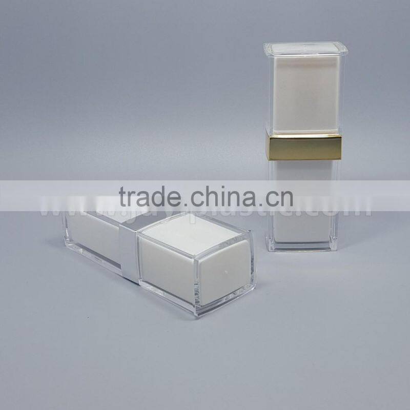15ml 30ml 50ml square cosmetic lotion pump acrylic bottle, plastic cosmetic lotion pump acrylic bottle with high quality