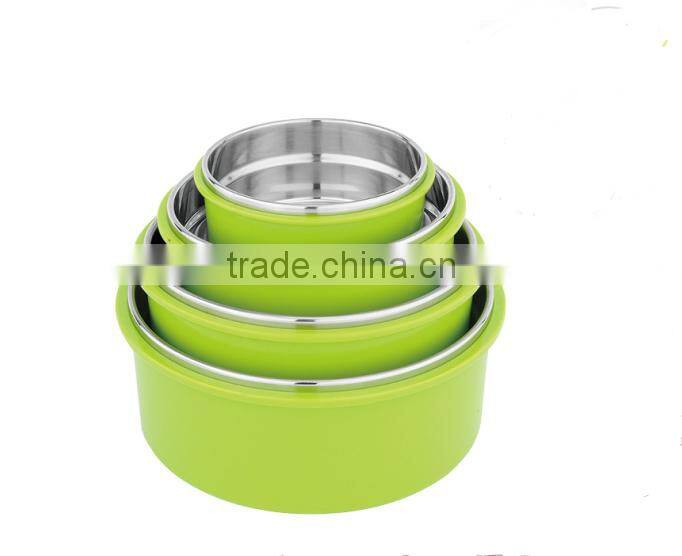 colorful 4pcs stainless steel food storage container