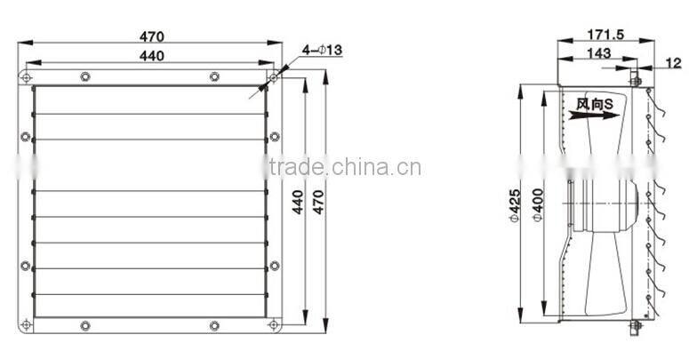 single phase 3C certificate square louvers micro fan