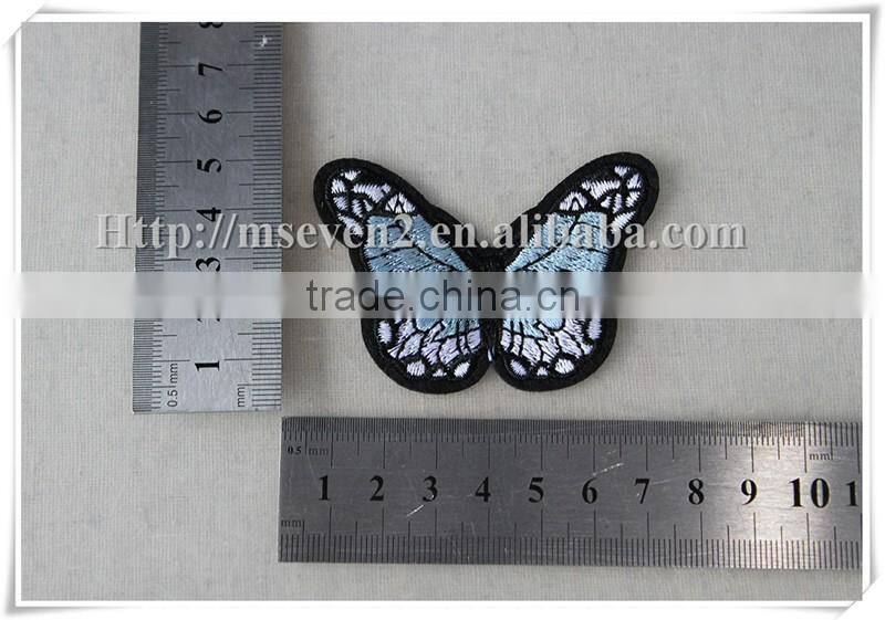 Personalized kids jeans patches Butterfly patch embroidery on wholesale