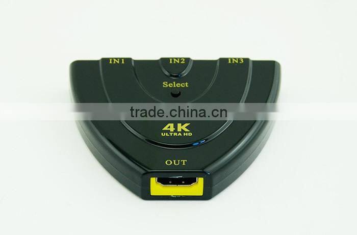 Mini 3 To 1 3 Port 4K*2K Video HDMi Splitter Switch Switcher Box