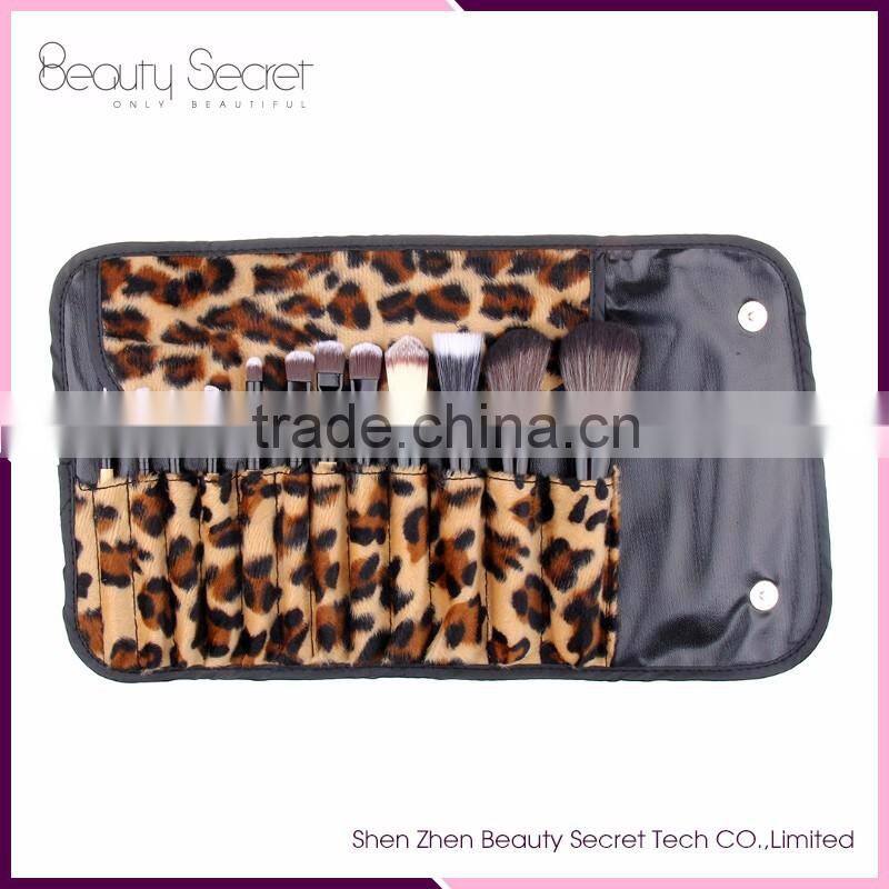 Wood Color Makeup Brush Kit 12pcs Per Set with Bag