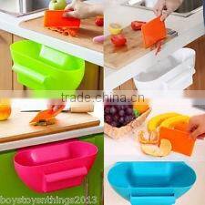 Plastic Kitchen Garbage Bowl,Trash Hanging Holder Bowl,Waste Storage Bin