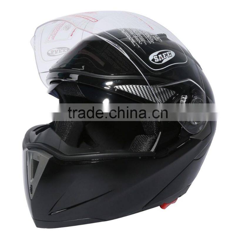 DOT Gloss Black Modular Dual-Visor Street Motorcycle Helmet S M L XL