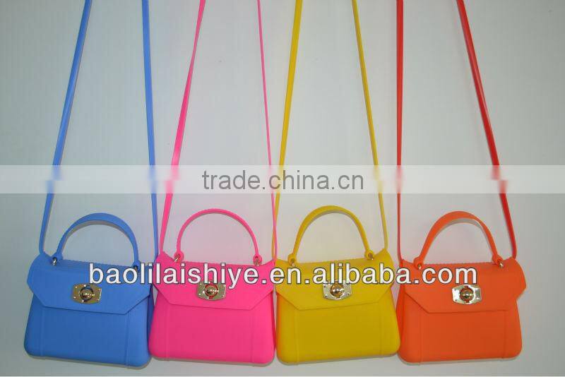 12colors stock!!! Fashion silicone rubber handbag for lady