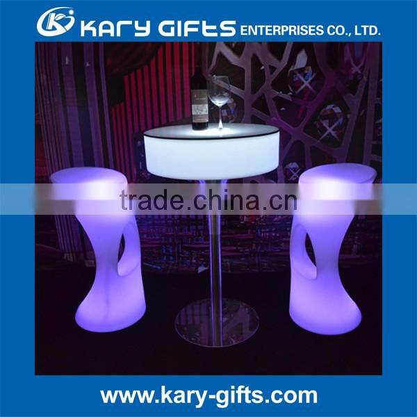 Pe plastic glow furniture outdoor led modern furniture table garden set