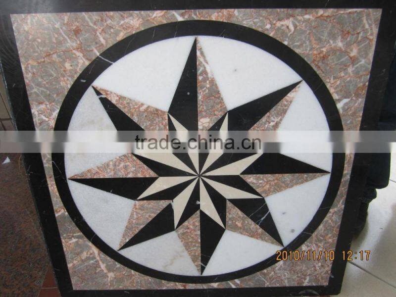 hot design flower pattern marble waterjet medallion