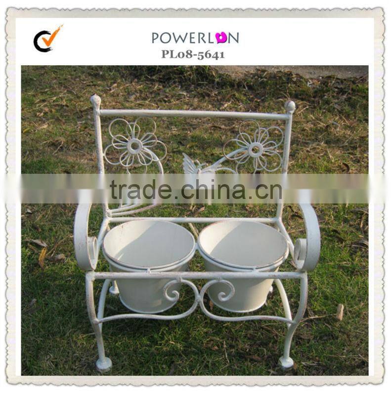 Classical shabby chic decorative garden bicycle flower pot stand