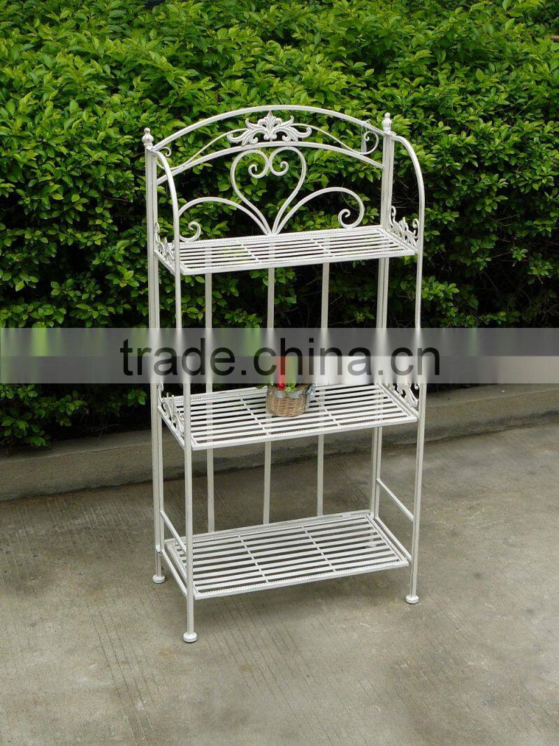 White powdercoat 3 tier bakers rack