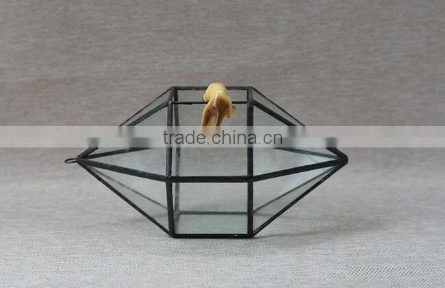 Indoor decor hanging geometric glass terrarium irregular hanging greenhouse