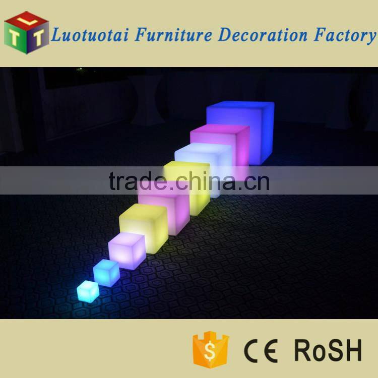led cube/wireless waterproof IP65 battery operated illuminated led cube