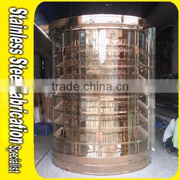Foshan Custom Made Hotel Bar Stainless Steel Wine Rack Wine Display Cbinet