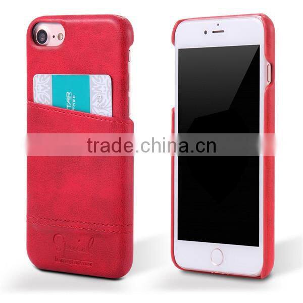 Leather hard Phone Case With Card Slot For iPhone7