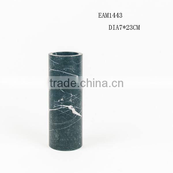 Black marble square vase for planter or flower