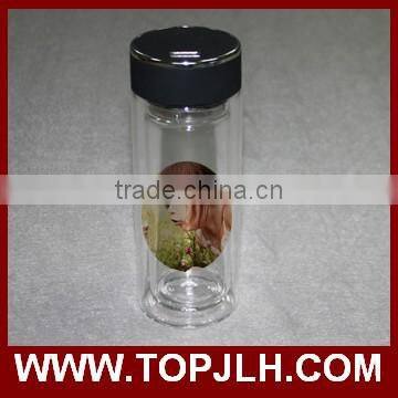 Wholesale double wall sublimation blank glass dring water bottle