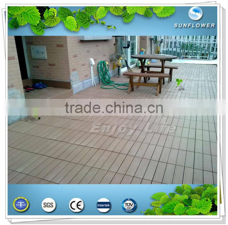 wood plastic composite diy patio flooring