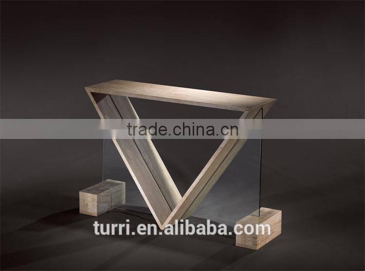 antique italian white marble travertine console table