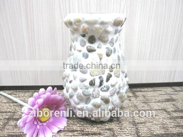 Coffee Decoration Glass Pebbles Thick Glass Vase for Sale