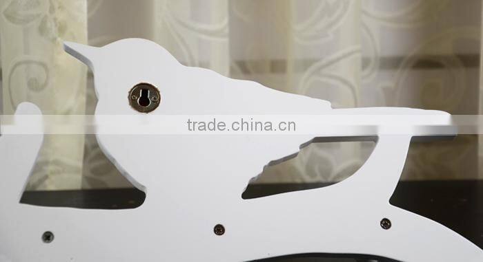 Rural white bird creative wooden wall shelf