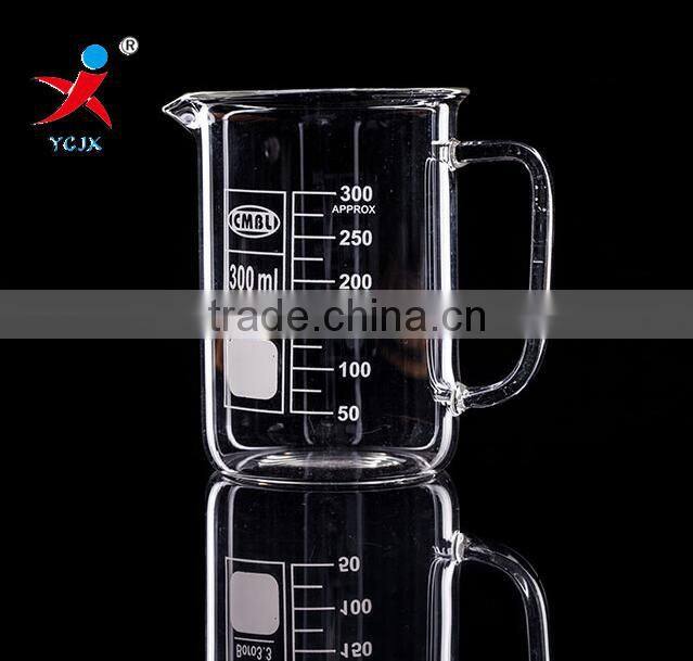 400ml handled glass beaker with duck mouth