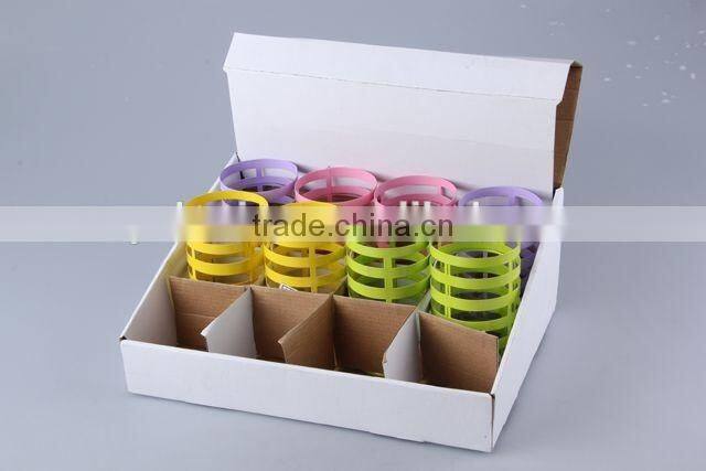 Home Decoration Candlestick/hollow out Design Iron+Glass Candle Holder