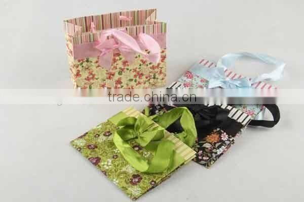 Flower Design Foldable Gift Bag With Bowknot/ Shopping Bag