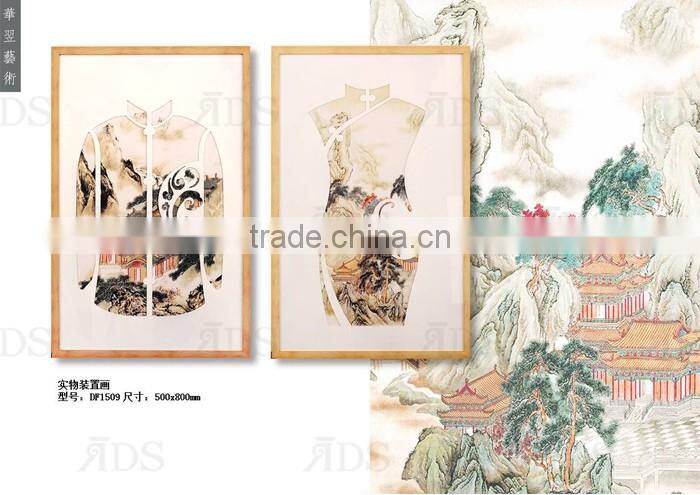 Framed Handmade Woman Figure Oil Group Painting