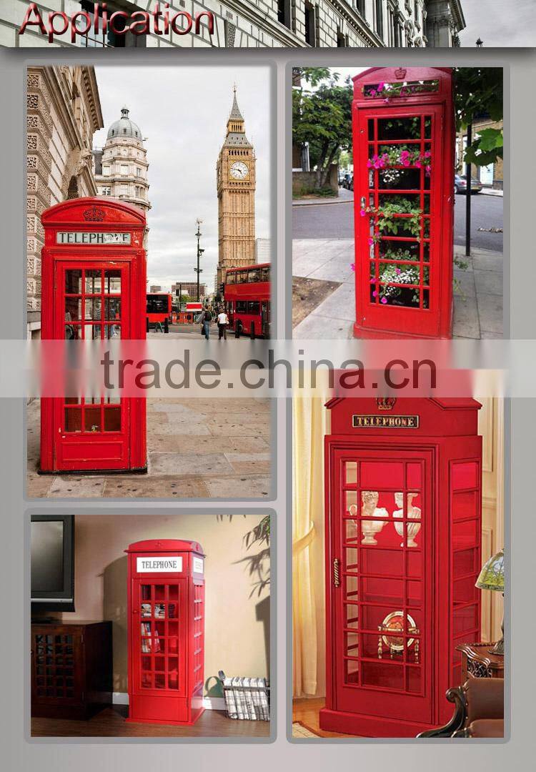 Red English telephone booth for sale new design
